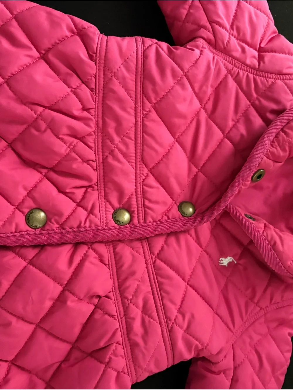 Ralph Lauren Hot Pink Quilted Peplum Jacket